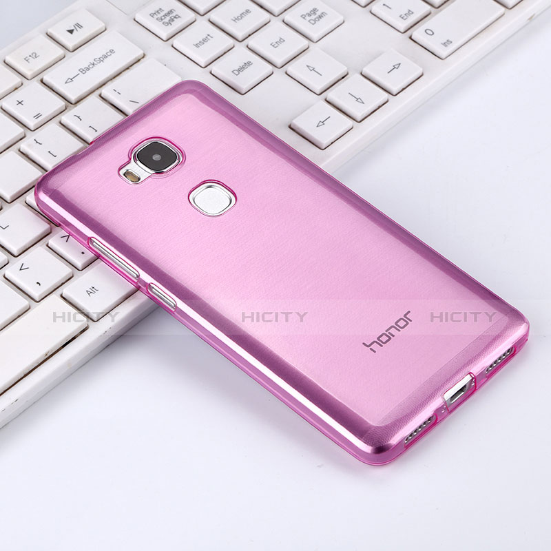 Silikon Schutzhülle Ultra Dünn Handyhülle Hülle Durchsichtig Transparent für Huawei GR5 Rosa