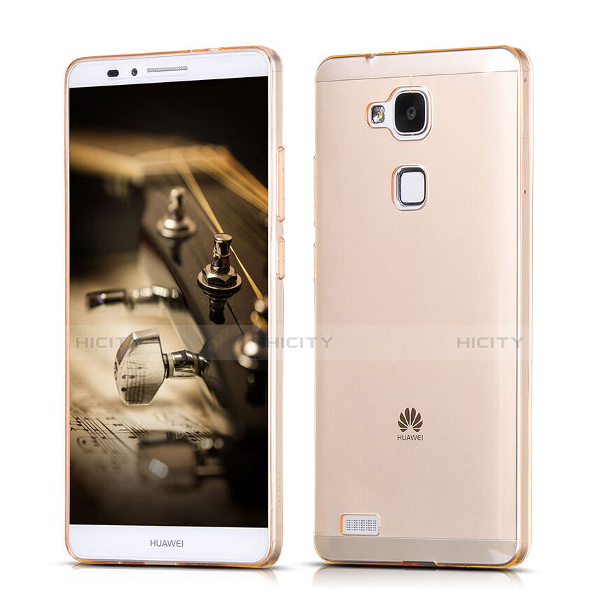 Silikon Schutzhülle Ultra Dünn Handyhülle Hülle Durchsichtig Transparent für Huawei Mate 7 Gold