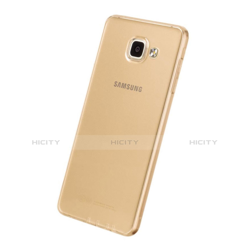 Silikon Schutzhülle Ultra Dünn Handyhülle Hülle Durchsichtig Transparent für Samsung Galaxy A7 (2016) A7100 Gold