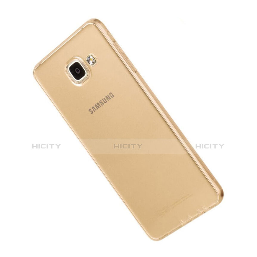 Silikon Schutzhülle Ultra Dünn Handyhülle Hülle Durchsichtig Transparent für Samsung Galaxy A7 (2016) A7100 Gold