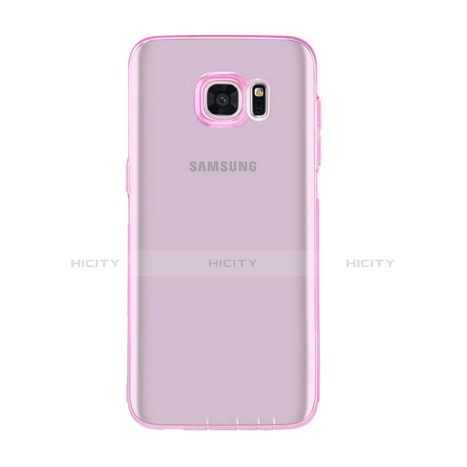 Silikon Schutzhülle Ultra Dünn Handyhülle Hülle Durchsichtig Transparent für Samsung Galaxy S7 Edge G935F Rosa