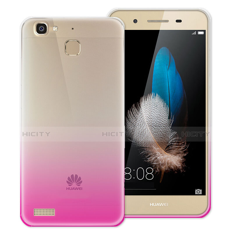 Silikon Schutzhülle Ultra Dünn Hülle Durchsichtig Farbverlauf für Huawei Enjoy 5S Pink