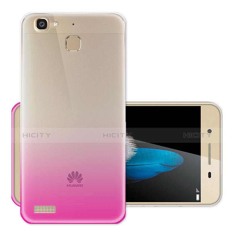 Silikon Schutzhülle Ultra Dünn Hülle Durchsichtig Farbverlauf für Huawei Enjoy 5S Pink