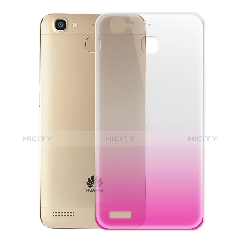 Silikon Schutzhülle Ultra Dünn Hülle Durchsichtig Farbverlauf für Huawei Enjoy 5S Pink