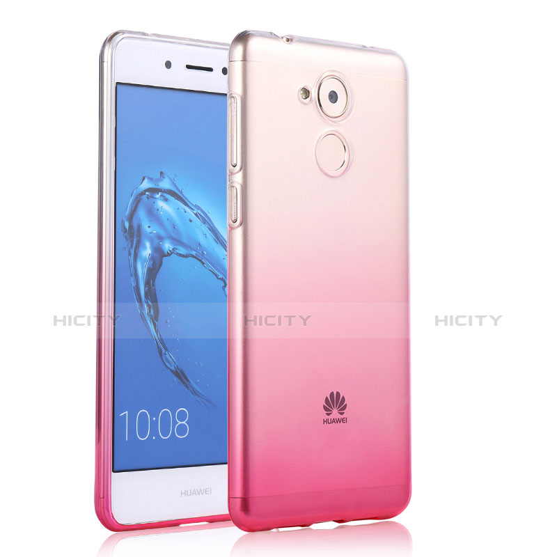 Silikon Schutzhülle Ultra Dünn Hülle Durchsichtig Farbverlauf für Huawei Enjoy 6S Rosa Plus