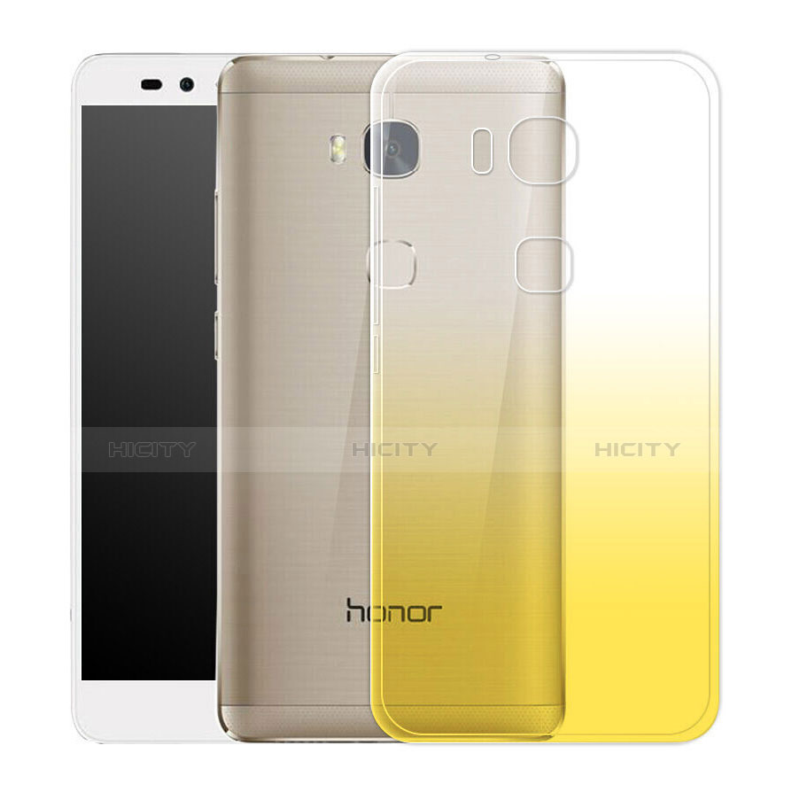 Silikon Schutzhülle Ultra Dünn Hülle Durchsichtig Farbverlauf für Huawei Honor 5C Gelb