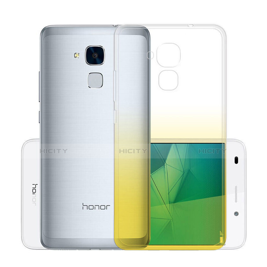 Silikon Schutzhülle Ultra Dünn Hülle Durchsichtig Farbverlauf für Huawei Honor 5C Gelb