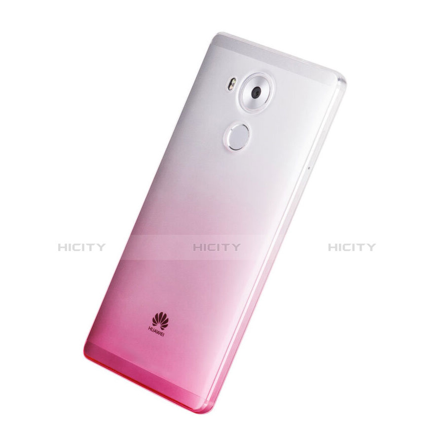 Silikon Schutzhülle Ultra Dünn Hülle Durchsichtig Farbverlauf für Huawei Mate 8 Rosa