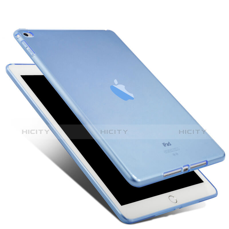 Silikon Schutzhülle Ultra Dünn Hülle Durchsichtig Transparent für Apple iPad Air 2 Hellblau