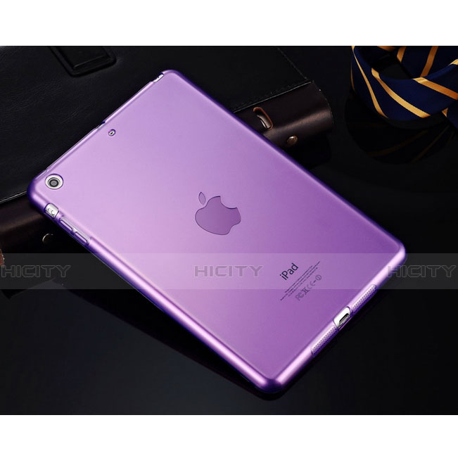 Silikon Schutzhülle Ultra Dünn Hülle Durchsichtig Transparent für Apple iPad Mini 2 Violett