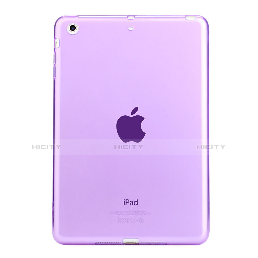 Silikon Schutzhülle Ultra Dünn Hülle Durchsichtig Transparent für Apple iPad Mini Violett