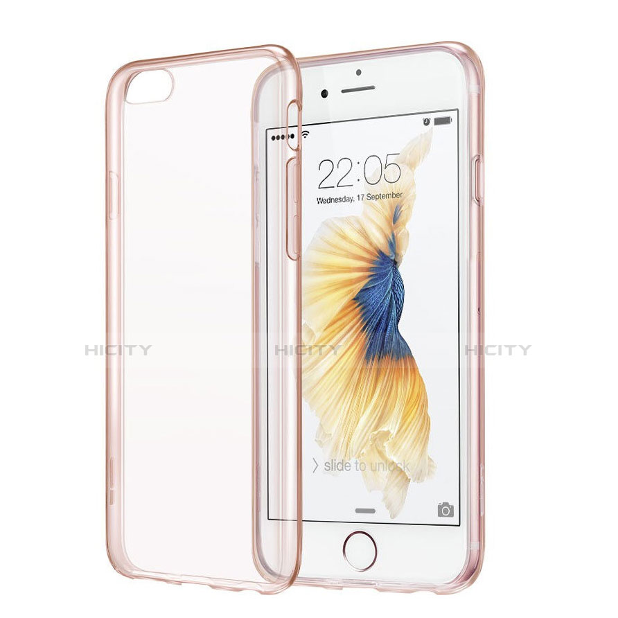 Silikon Schutzhülle Ultra Dünn Hülle Durchsichtig Transparent für Apple iPhone 6S Plus Rosegold