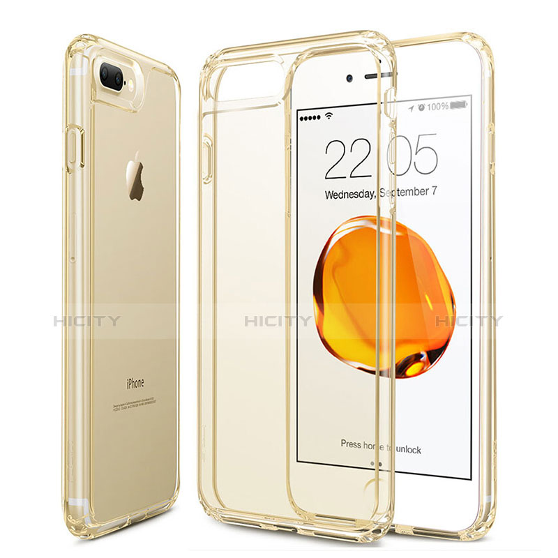 Silikon Schutzhülle Ultra Dünn Hülle Durchsichtig Transparent für Apple iPhone 7 Plus Gold