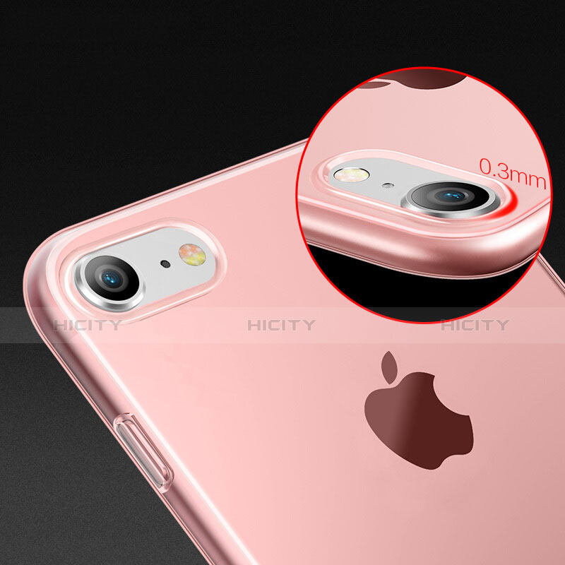 Silikon Schutzhülle Ultra Dünn Hülle Durchsichtig Transparent für Apple iPhone 7 Rosa