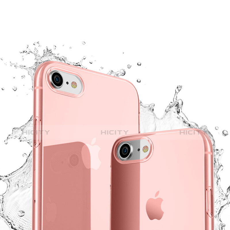 Silikon Schutzhülle Ultra Dünn Hülle Durchsichtig Transparent für Apple iPhone 8 Rosa Plus