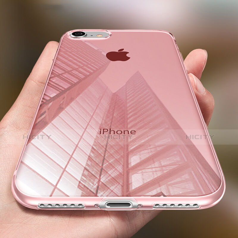 Silikon Schutzhülle Ultra Dünn Hülle Durchsichtig Transparent für Apple iPhone 8 Rosa groß