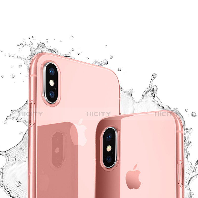 Silikon Schutzhülle Ultra Dünn Hülle Durchsichtig Transparent für Apple iPhone X Rosa