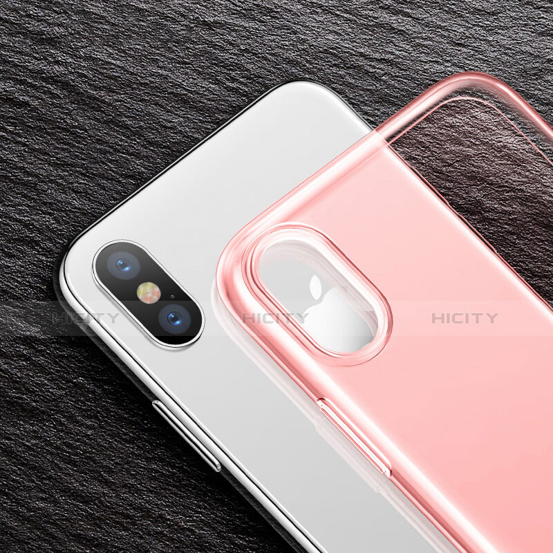 Silikon Schutzhülle Ultra Dünn Hülle Durchsichtig Transparent für Apple iPhone X Rosa