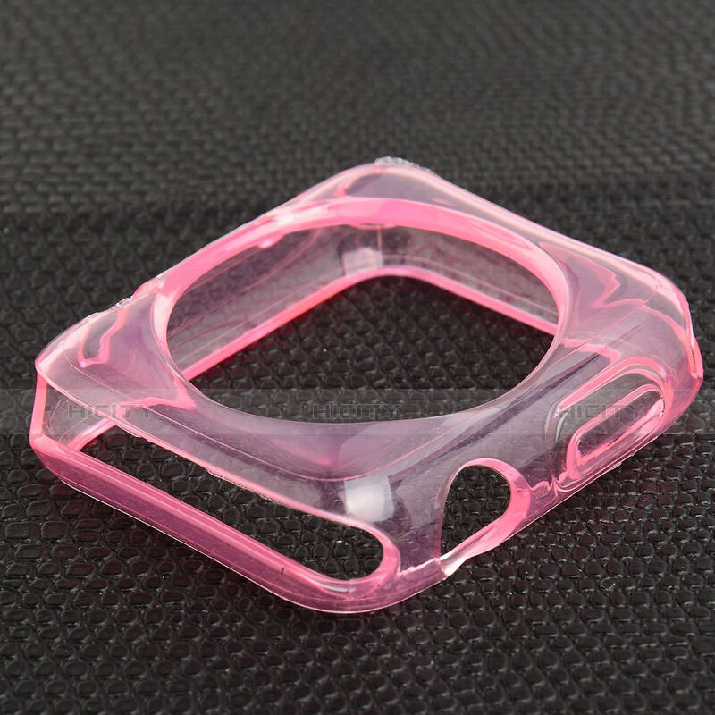 Silikon Schutzhülle Ultra Dünn Hülle Durchsichtig Transparent für Apple iWatch 2 38mm Rosa