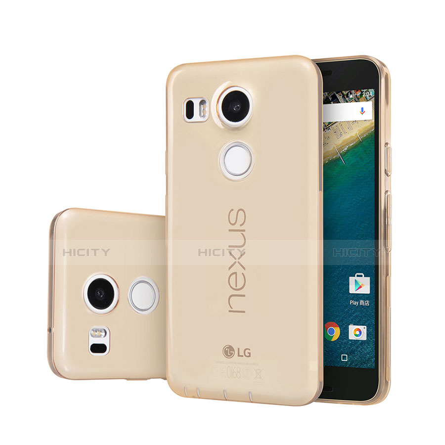 Silikon Schutzhülle Ultra Dünn Hülle Durchsichtig Transparent für Google Nexus 5X Gold