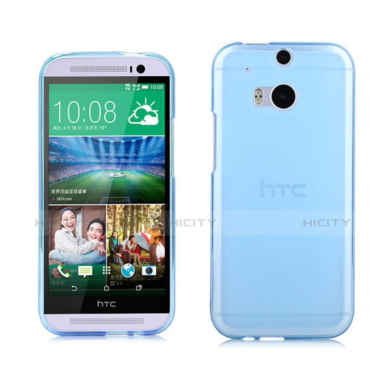 Silikon Schutzhülle Ultra Dünn Hülle Durchsichtig Transparent für HTC One M8 Blau