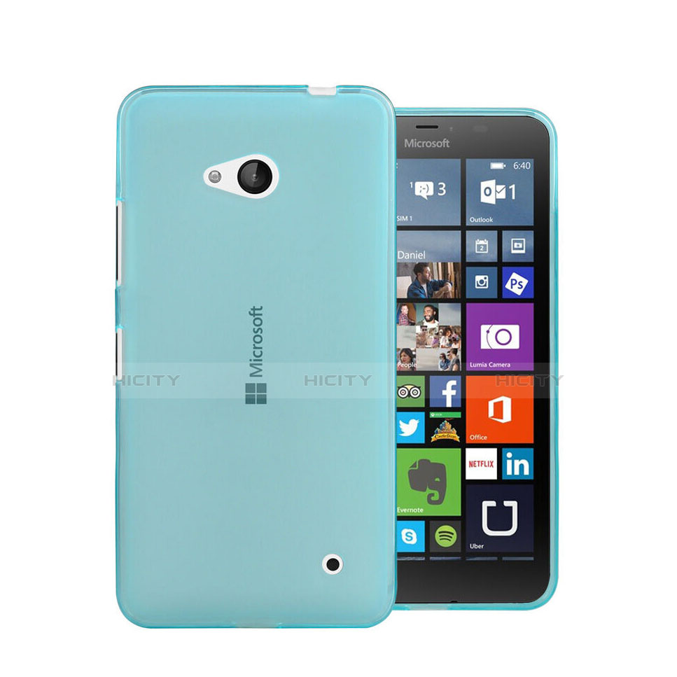 Silikon Schutzhülle Ultra Dünn Hülle Durchsichtig Transparent für Microsoft Lumia 640 Blau