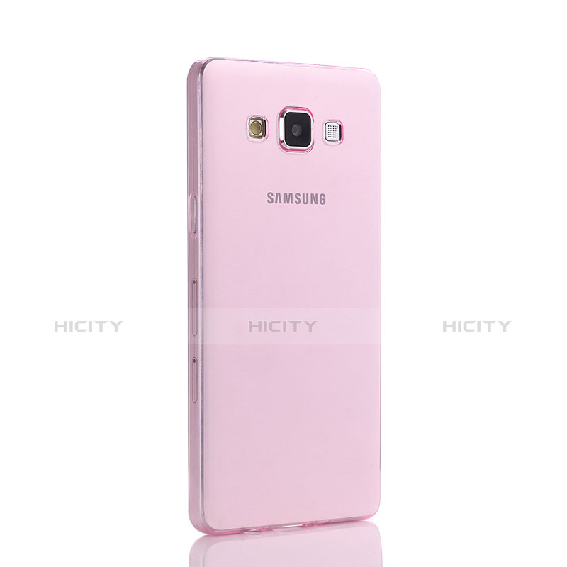 Silikon Schutzhülle Ultra Dünn Hülle Durchsichtig Transparent für Samsung Galaxy A5 SM-500F Rosa