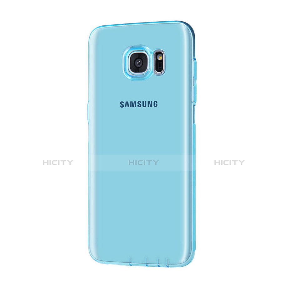 Silikon Schutzhülle Ultra Dünn Hülle Durchsichtig Transparent für Samsung Galaxy S7 Edge G935F Blau