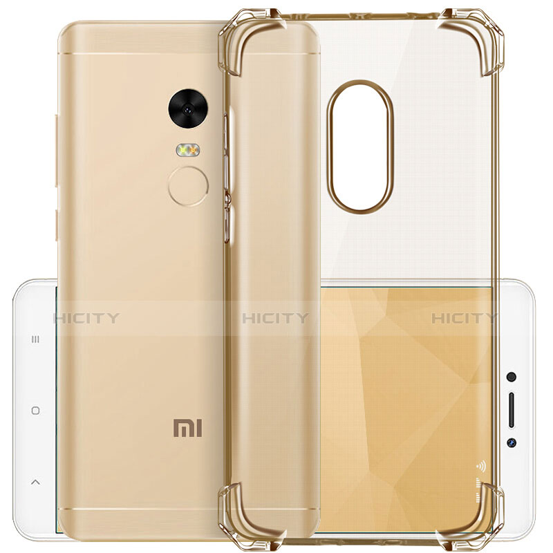 Silikon Schutzhülle Ultra Dünn Hülle Durchsichtig Transparent für Xiaomi Redmi Note 4 Standard Edition Gold