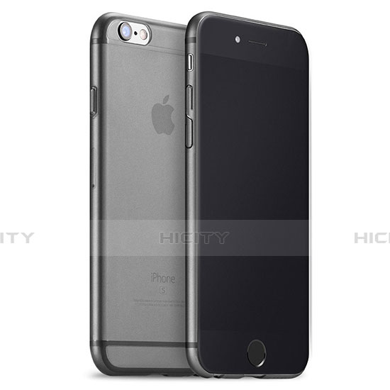 Silikon Schutzhülle Ultra Dünn Hülle Durchsichtig Transparent Matt für Apple iPhone 6S Dunkelgrau Plus