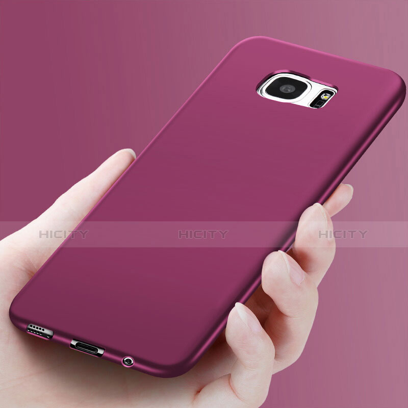 Silikon Schutzhülle Ultra Dünn Hülle R06 für Samsung Galaxy S7 Edge G935F Violett