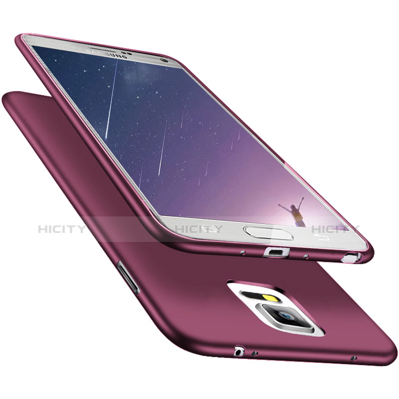 Silikon Schutzhülle Ultra Dünn Hülle S02 für Samsung Galaxy Note 4 SM-N910F Violett groß