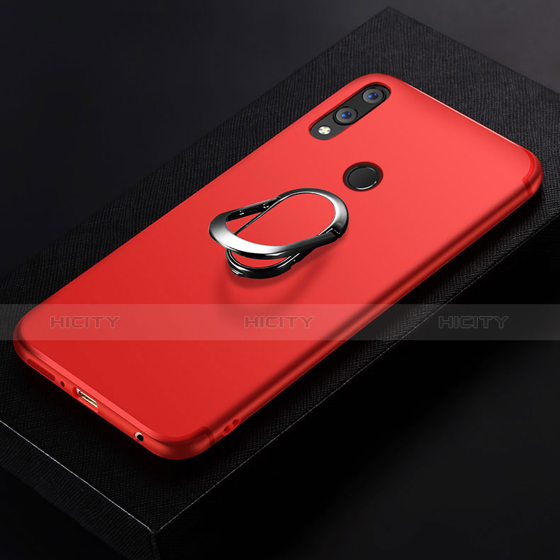 Silikon Schutzhülle Ultra Dünn Hülle Silikon mit Fingerring Ständer für Huawei Nova 3e Rot