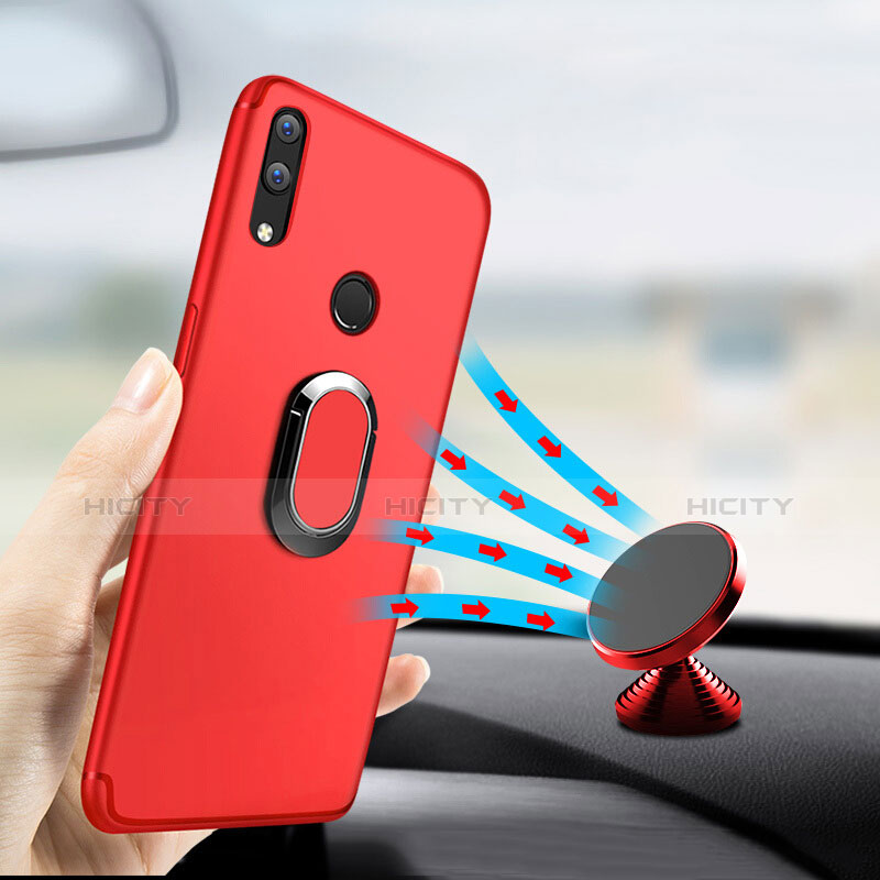 Silikon Schutzhülle Ultra Dünn Hülle Silikon mit Fingerring Ständer für Huawei P20 Lite Rot