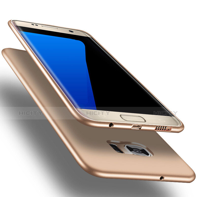 Silikon Schutzhülle Ultra Dünn Hülle Silikon R03 für Samsung Galaxy S7 Edge G935F Gold