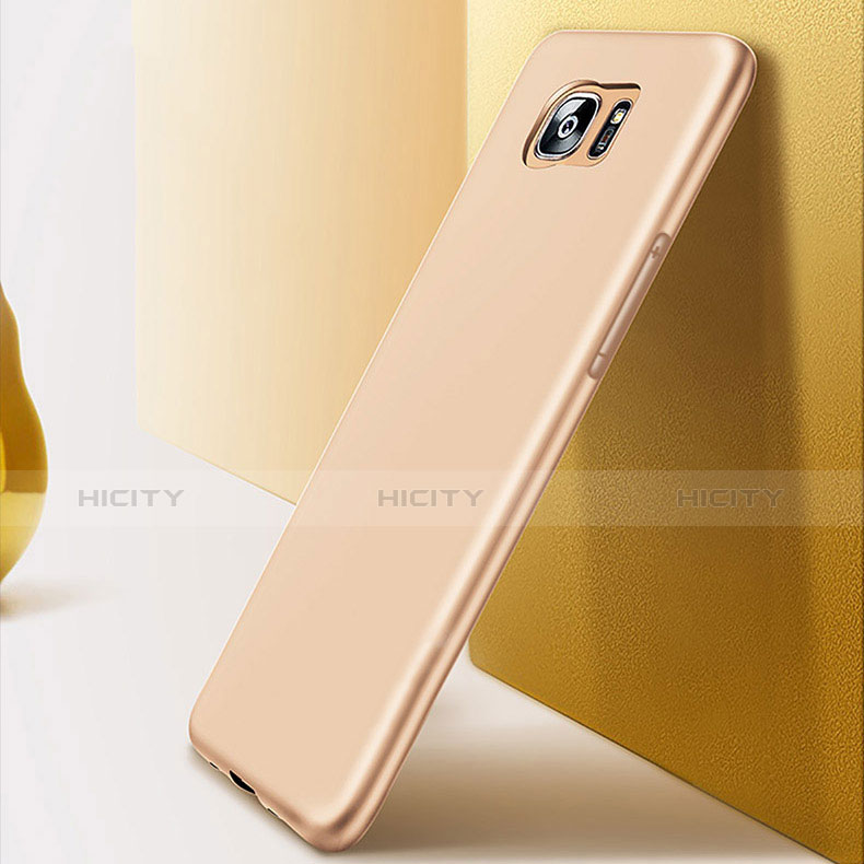 Silikon Schutzhülle Ultra Dünn Hülle Silikon R03 für Samsung Galaxy S7 Edge G935F Gold