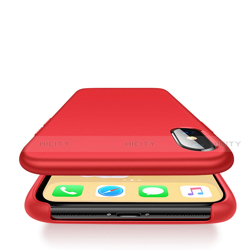 Silikon Schutzhülle Ultra Dünn Tasche 360 Grad für Apple iPhone X Rot Plus