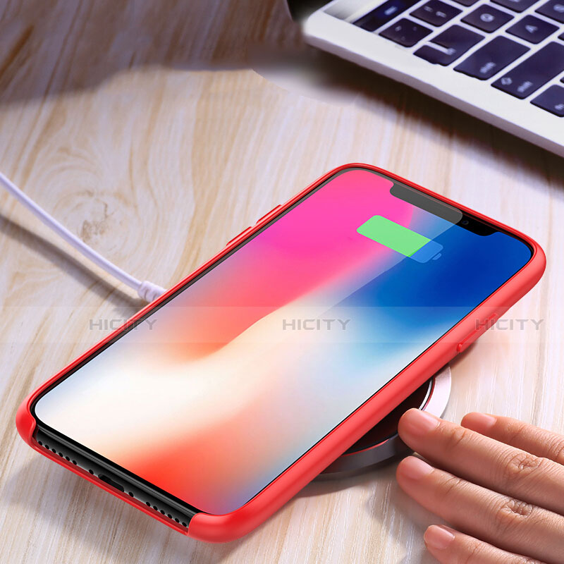 Silikon Schutzhülle Ultra Dünn Tasche 360 Grad für Apple iPhone Xs Rot groß