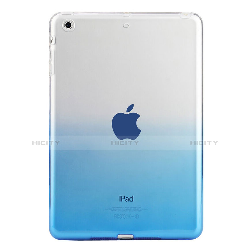 Silikon Schutzhülle Ultra Dünn Tasche Durchsichtig Farbverlauf für Apple iPad Mini 2 Blau