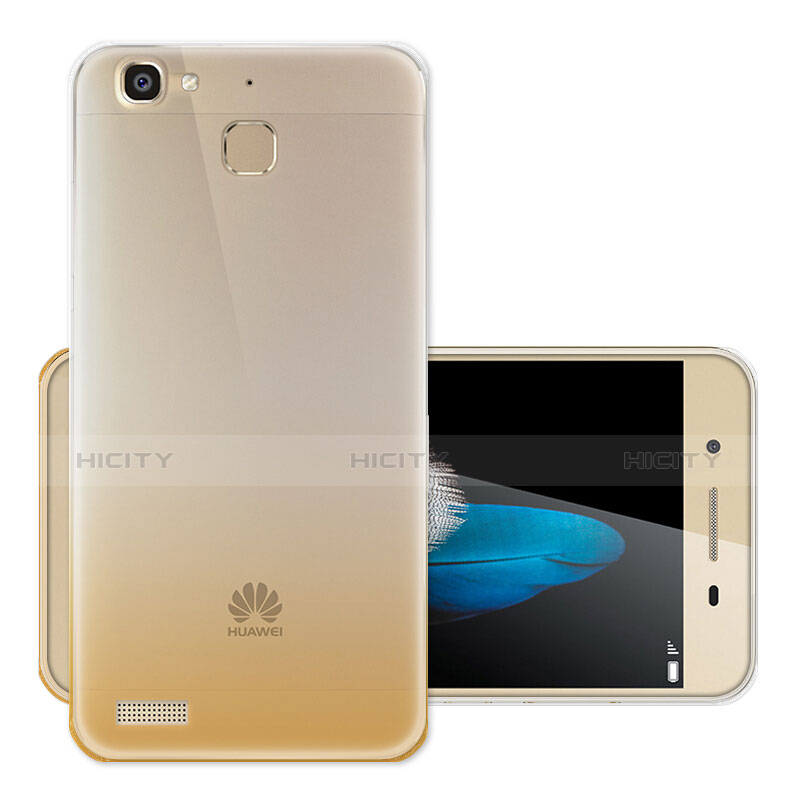 Silikon Schutzhülle Ultra Dünn Tasche Durchsichtig Farbverlauf für Huawei P8 Lite Smart Gold