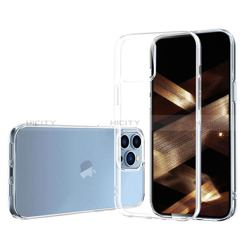 Silikon Schutzhülle Ultra Dünn Tasche Durchsichtig Transparent A03 für Apple iPhone 14 Pro Max Klar groß