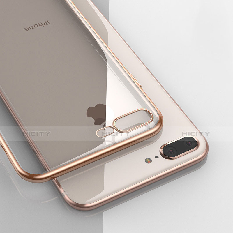 Silikon Schutzhülle Ultra Dünn Tasche Durchsichtig Transparent A21 für Apple iPhone 7 Plus Gold