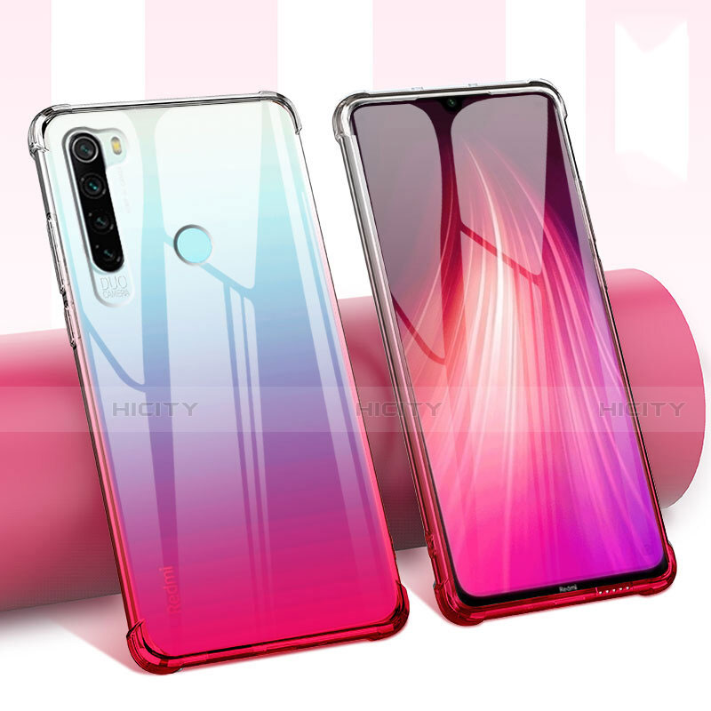 Silikon Schutzhülle Ultra Dünn Tasche Durchsichtig Transparent Blumen für Xiaomi Redmi Note 8 (2021) groß