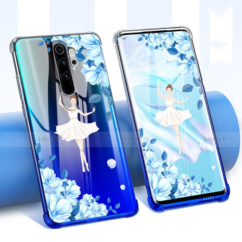 Silikon Schutzhülle Ultra Dünn Tasche Durchsichtig Transparent Blumen für Xiaomi Redmi Note 8 Pro Weiß