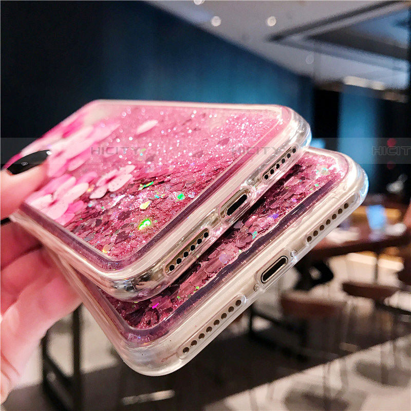 Silikon Schutzhülle Ultra Dünn Tasche Durchsichtig Transparent Blumen T01 für Apple iPhone Xs Rosa