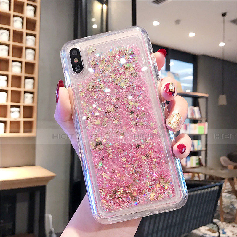 Silikon Schutzhülle Ultra Dünn Tasche Durchsichtig Transparent Blumen T02 für Apple iPhone X Gold