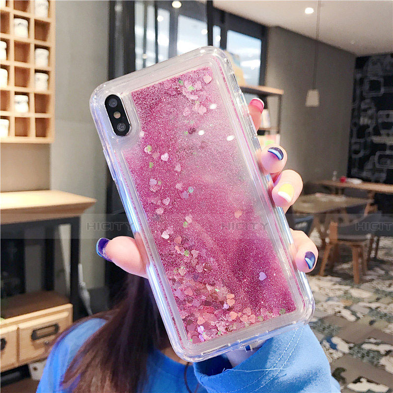 Silikon Schutzhülle Ultra Dünn Tasche Durchsichtig Transparent Blumen T02 für Apple iPhone X Rosegold