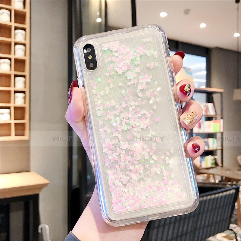 Silikon Schutzhülle Ultra Dünn Tasche Durchsichtig Transparent Blumen T02 für Apple iPhone X Weiß Plus