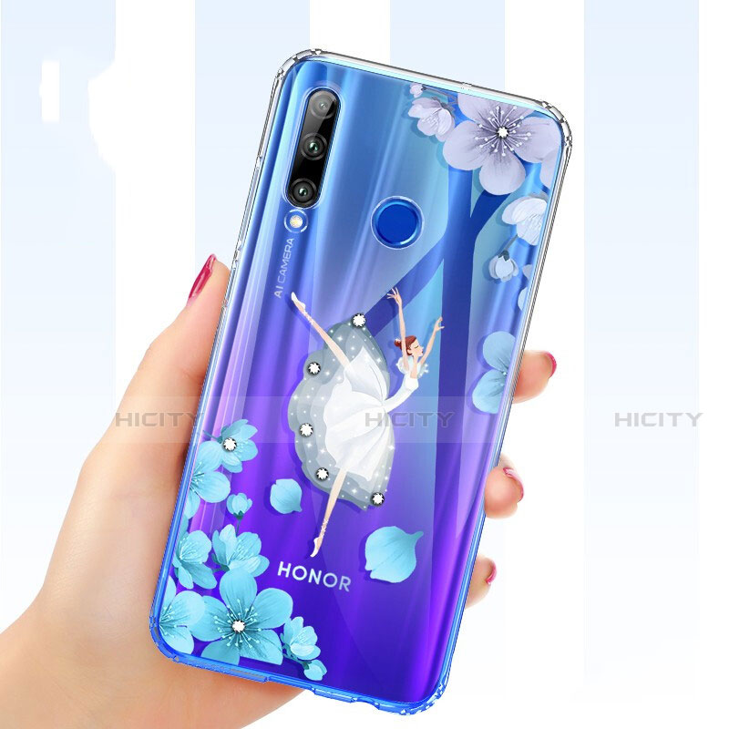 Silikon Schutzhülle Ultra Dünn Tasche Durchsichtig Transparent Blumen T03 für Huawei Honor 20 Lite