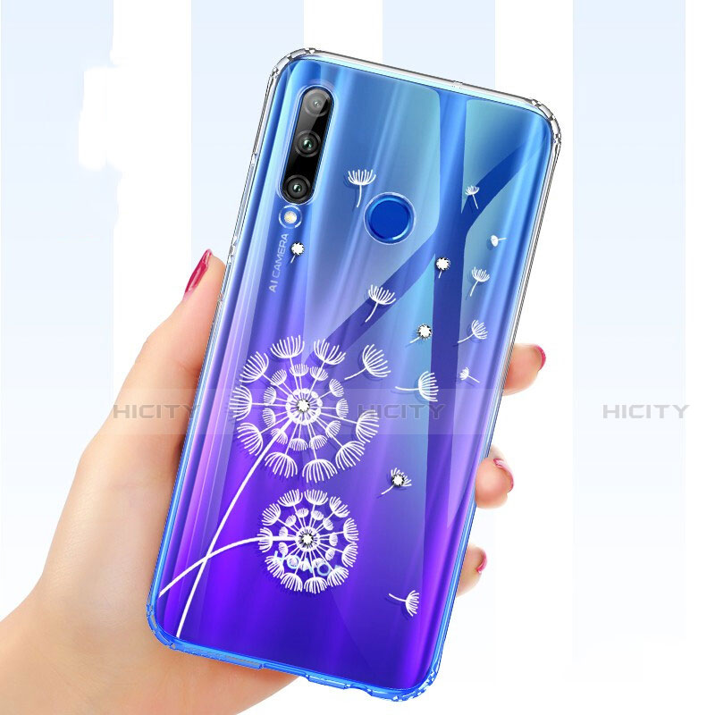 Silikon Schutzhülle Ultra Dünn Tasche Durchsichtig Transparent Blumen T03 für Huawei Honor 20 Lite